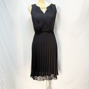 DKNY Sleeveless Dress Fit & Flare Career Casual Pleated Size Small